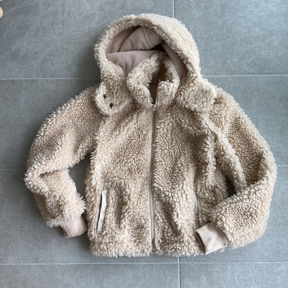Abercrombie & Fitch Sherpa Full-Zip Jacket Beige XS